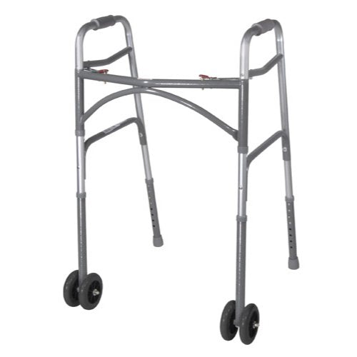 Bariatric Extra-Wide Adult Folding Walker - Double Button