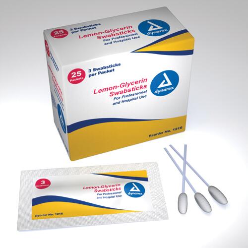 Lemon-Glycerin Swabsticks- 3 Packet, 25-Pks/3