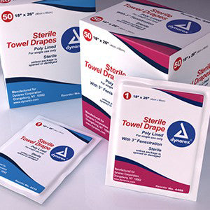 Towel Drape Sheets – Sterile, 3-Pack, 18” x 26”, 50/Box