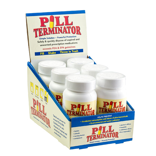Pill Terminator Countertop Display – Contains 6 Bottles