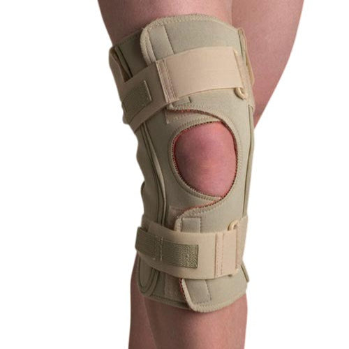 Hinged Knee Wrap Dual Pivot – Beige, Large