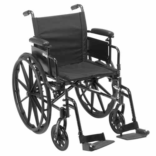 Cruiser X4 Wheelchair with ELR & Height-Adjustable Flip-Back Full Arms