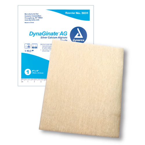 DynaGinate AG Silver Calcium Alginate Dressing 4" x 5" – Box of 10