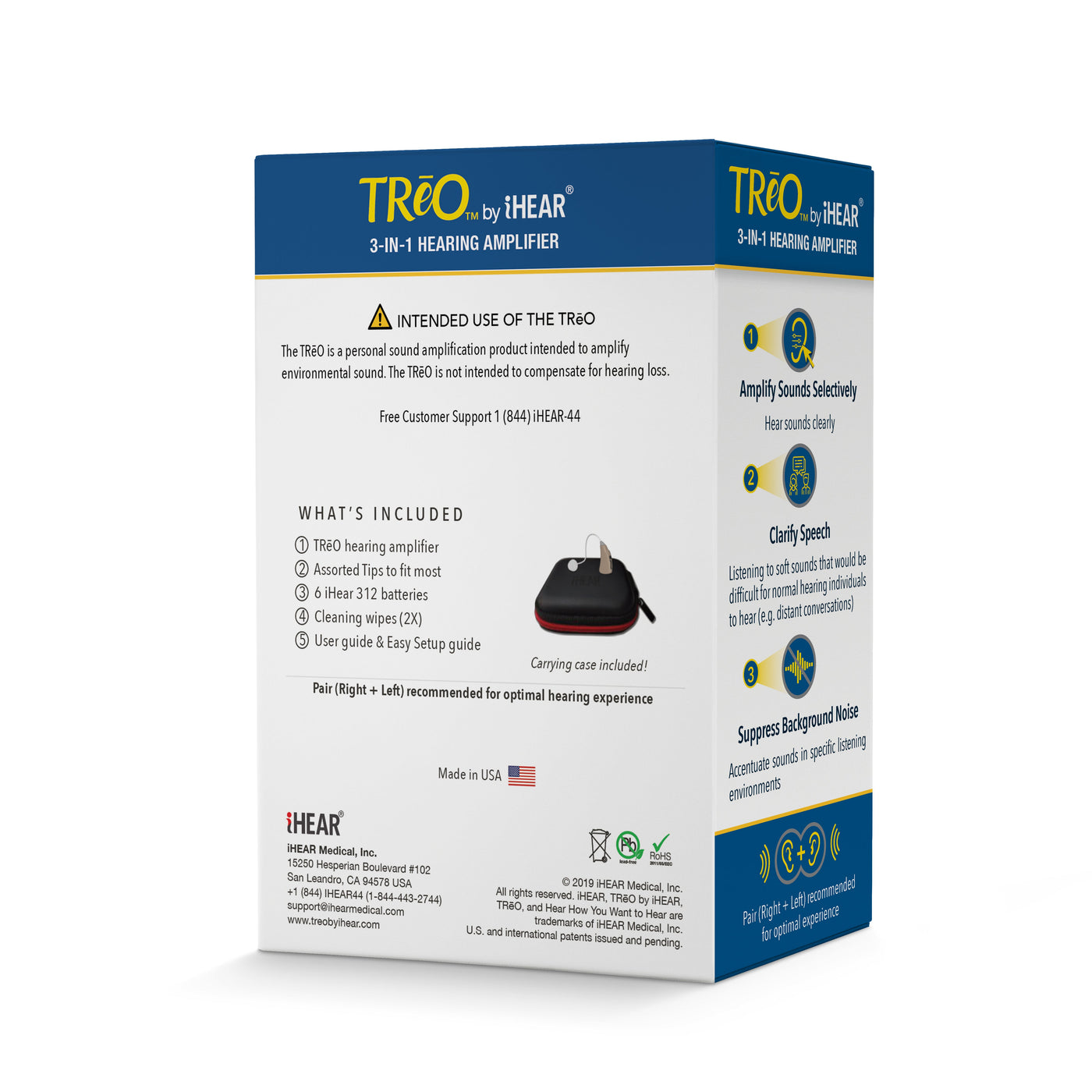 iHEAR TReO Pair - $149 Personal Sound Amplifier | Made in USA – OTCHealth