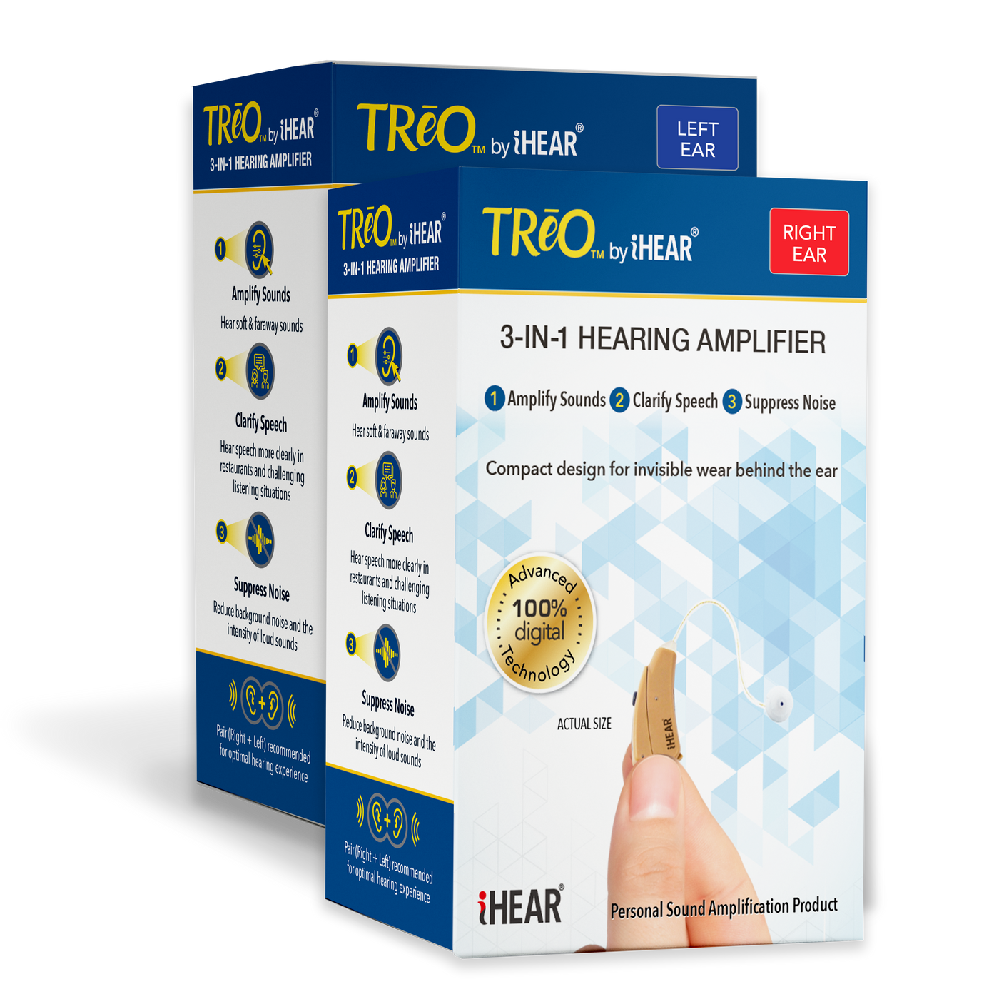 iHEAR TReO Pair - $149 Personal Sound Amplifier | Made in USA – OTCHealth